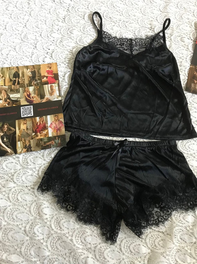 Γυναικείο κοστούμι πιτζάμα Μόδα με λαιμόκοψη V Stretch σατέν Babydoll δαντέλα Σέξι εσώρουχα παπιτζάμες Πιτζάμες Sleep Sleep Sleepwear Sleepwear New