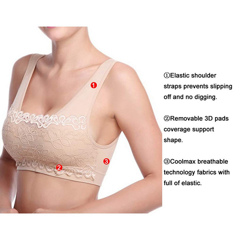 3PC cvjetni sportski grudnjaci za žene 2021. Najnoviji print Bešavni grudnjak s čipkom bez žice za sport i trčanje Žensko prozračno donje rublje Y