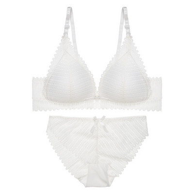 2022 Nou DeepV Set sutien și chiloți sexy fără spate Închidere din dantelă în față fără sudură Lenjerie de corp Push Up Slip femei Seturi de lenjerie fără fir