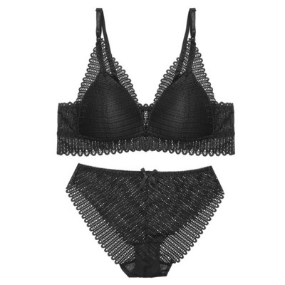 2022 Nou DeepV Set sutien și chiloți sexy fără spate Închidere din dantelă în față fără sudură Lenjerie de corp Push Up Slip femei Seturi de lenjerie fără fir