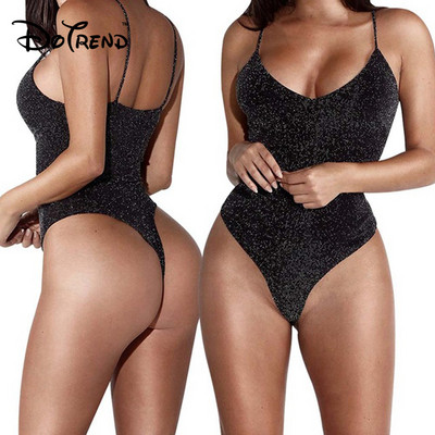 Augsta jostasvieta Bodycon Sexy Women Bodysuit Black Strap Bodysuit Short Rompers Jumpsuit Club