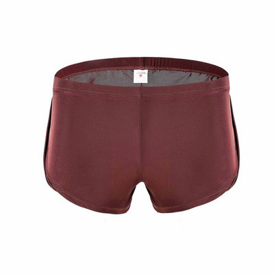Lenjerie de corp pentru bărbați Boxer din mătase moale de gheață Chiloți sexy pentru bărbați cu picior despicat cu furculiță Chiloți pentru bărbați, respirabili, pantaloni scurți pentru somn acasă