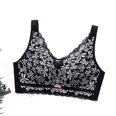 Sutien Dimensiune 44/100 Pentru Femei Dantela Lenjerie Albă Florală Închidere Push Up Spate Toamnă Și Iarnă Sutien reglabil confortabil