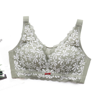 Sutien Dimensiune 44/100 Pentru Femei Dantela Lenjerie Albă Florală Închidere Push Up Spate Toamnă Și Iarnă Sutien reglabil confortabil