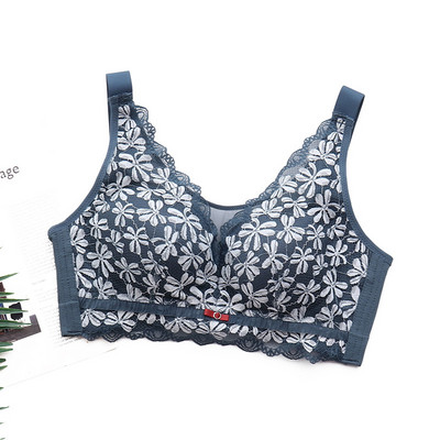 Sutien Dimensiune 44/100 Pentru Femei Dantela Lenjerie Albă Florală Închidere Push Up Spate Toamnă Și Iarnă Sutien reglabil confortabil