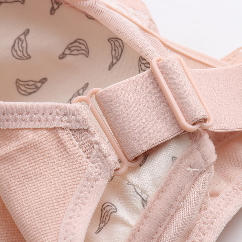 Sutien Dimensiune 44/100 Pentru Femei Dantela Lenjerie Albă Florală Închidere Push Up Spate Toamnă Și Iarnă Sutien reglabil confortabil