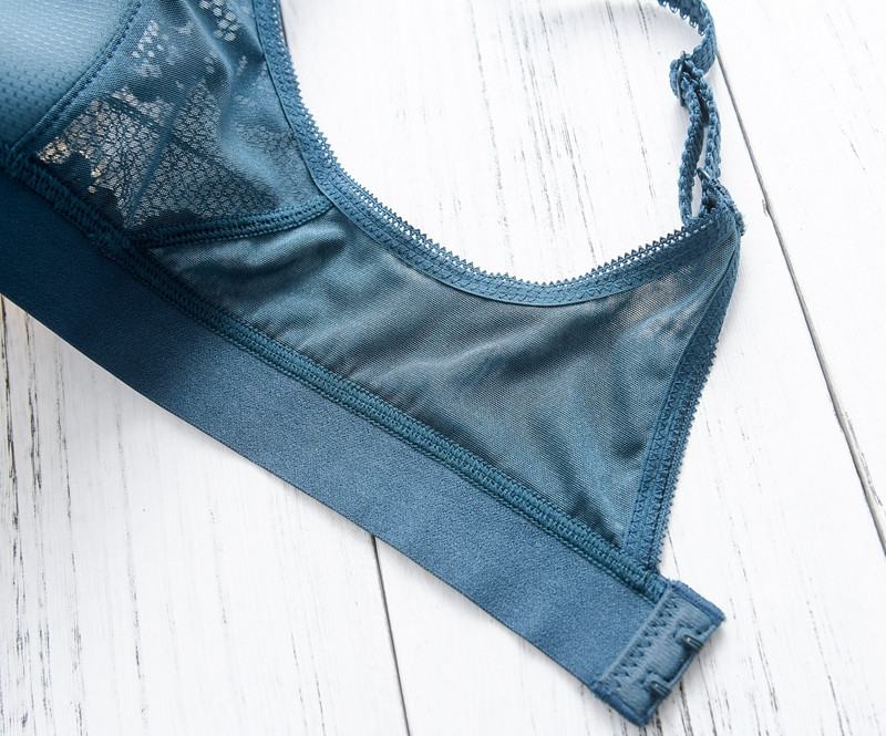 Seksi grudnjak s podstavljenim mekim jednodijelnim tankim košaricama bez veze Čipka s V izrezom veliki grudnjaci Bralette donje rublje žene 90C