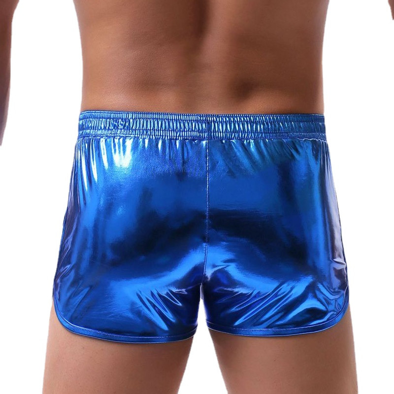 Seksi muško boksačko donje rublje Modno bronzing umjetna koža Muške kućne bokserice Ležerne sportske kratke hlače Noćni klub Stage Show Muške hlače