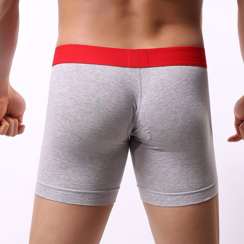 Muške duge bokserice Donje rublje Muške gaćice s dugim nogavicama Seksi torbica za penis niskog struka Muške prozračne pamučne gaće za spavanje za kućni boravak
