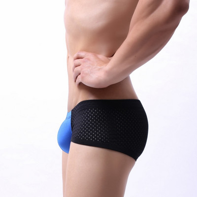 Ανδρικά εσώρουχα μπόξερ νάιλον εσώρουχα Ανδρικά εσώρουχα με δίχτυα συνονθύλευμα Σέξι U Convex Ανδρικά σορτς μπόξερ με χαμηλή μέση Calzoncillo Hombre