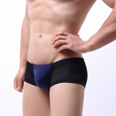 Ανδρικά εσώρουχα μπόξερ νάιλον εσώρουχα Ανδρικά εσώρουχα με δίχτυα συνονθύλευμα Σέξι U Convex Ανδρικά σορτς μπόξερ με χαμηλή μέση Calzoncillo Hombre