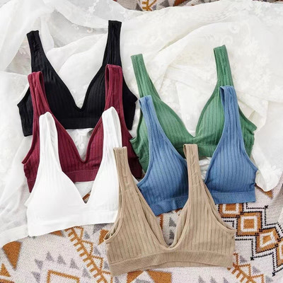 Qisin sieviešu bezšuvju sporta apgriešanas tops Sexy krūštura sieviešu topi ar caurulīti Deep V Sexy sieviešu apakšveļa Bralette bez piedurknēm Camis Bandeau