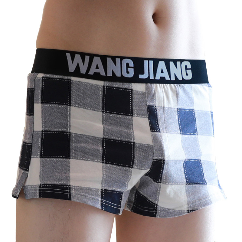 Lenjerie de corp pentru bărbați Boxeri casual din bumbac Chiloți de somn în carouri Îmbrăcăminte de casă largi, confortabile, Chiloți cu săgeată în dungi