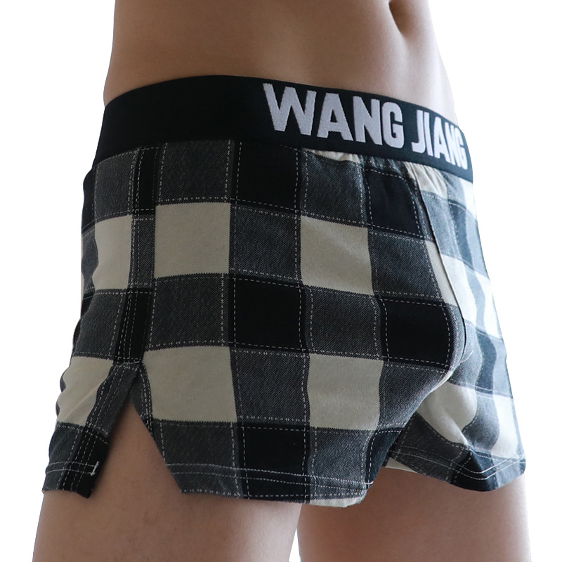 Lenjerie de corp pentru bărbați Boxeri casual din bumbac Chiloți de somn în carouri Îmbrăcăminte de casă largi, confortabile, Chiloți cu săgeată în dungi