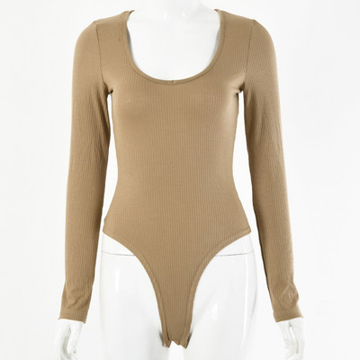 Body cu gât în formă de U pentru damă, cu nasturi, cu nasturi, alb, cu mâneci lungi, elastic, subțire, cu fundul, tricou pentru dansatori de balet