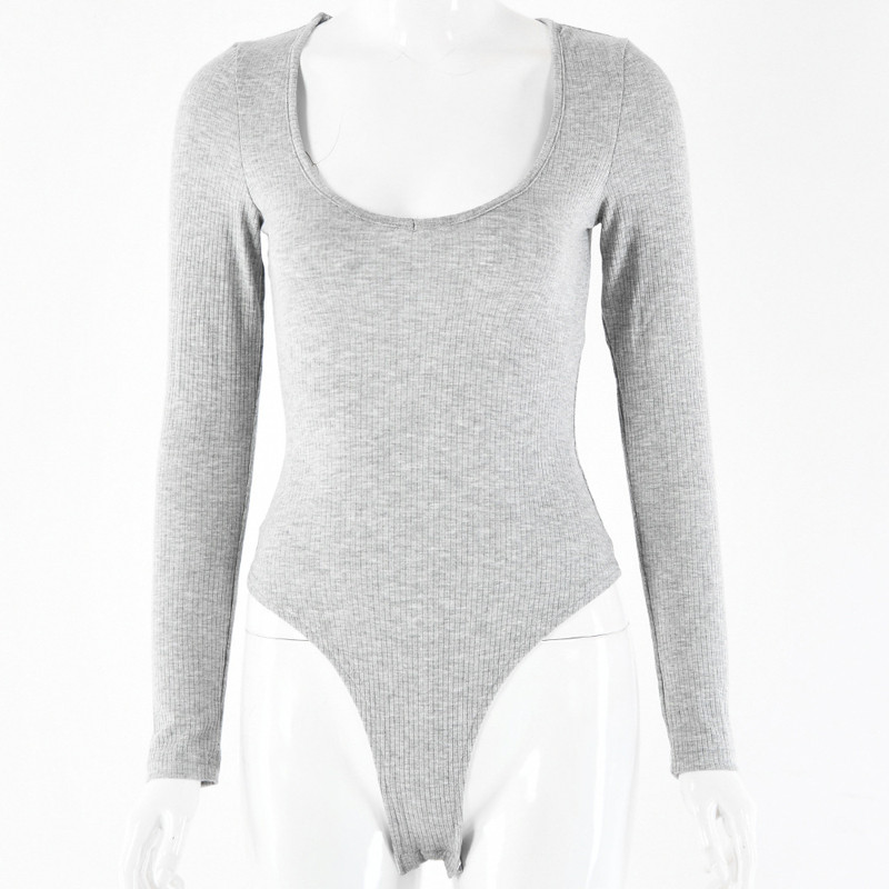 Body cu gât în formă de U pentru damă, cu nasturi, cu nasturi, alb, cu mâneci lungi, elastic, subțire, cu fundul, tricou pentru dansatori de balet