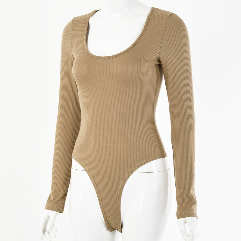 Body cu gât în formă de U pentru damă, cu nasturi, cu nasturi, alb, cu mâneci lungi, elastic, subțire, cu fundul, tricou pentru dansatori de balet