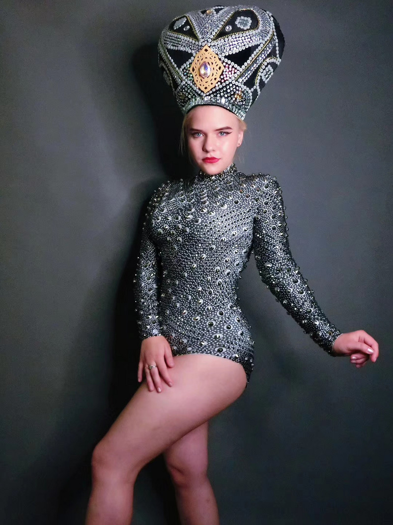 Nituri pentru femeie cu strasuri pentru scenă, mâneci lungi, tricou strâns, club de noapte, ținute sexy de performanță, costume de dans la pol