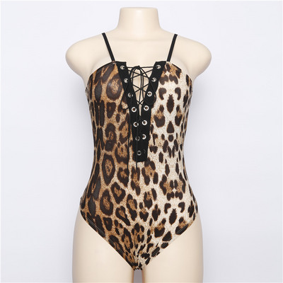 Naiste Seksikas Leopard Bodycon Body Varrukateta Paelad Bandage Body Ülikond Fitness Seksikas Jumpsuits Kassiülikond Trikood Naiste Romper