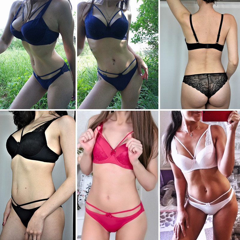 YBFDO Γυναικεία Σετ σουτιέν Σετ Σέξι Δαντέλα Push Up Σουτιέν Εσώρουχα Στριγκάκια Εσώρουχα Plus Size ABCDE Γυναικεία Σετ εσώρουχα σουτιέν