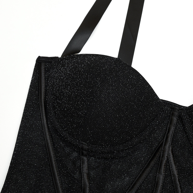 Echonight Lace Bling Bodysuit Naiste Push up Kombinesoonid Naistele Läbipaistvast pitsist varrukateta püksid vöörihm Seksikas keha must