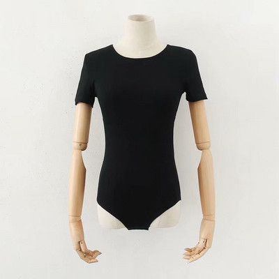 Modni kombinezon Bazaleas Ženski kombinezon s kratkim rukavima Elegantni kombinezon s povezima na kravatu bez leđa Uski bodi Osnovni ženski kombinezon