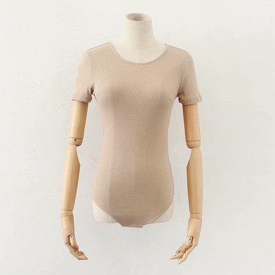 Modni kombinezon Bazaleas Ženski kombinezon s kratkim rukavima Elegantni kombinezon s povezima na kravatu bez leđa Uski bodi Osnovni ženski kombinezon