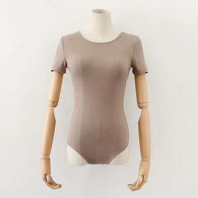 Modni kombinezon Bazaleas Ženski kombinezon s kratkim rukavima Elegantni kombinezon s povezima na kravatu bez leđa Uski bodi Osnovni ženski kombinezon