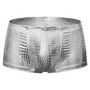 Επώνυμα Εσώρουχα 2020 Snake Skin Δερμάτινα Μπόξερ Ανδρικά σέξι μπόξερ σορτς U κυρτά χαμηλή μέση ανδρικά δροσερά σώβρακα