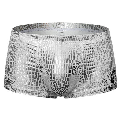 Επώνυμα Εσώρουχα 2020 Snake Skin Δερμάτινα Μπόξερ Ανδρικά σέξι μπόξερ σορτς U κυρτά χαμηλή μέση ανδρικά δροσερά σώβρακα