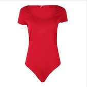 Mâneci scurte Skinny Summer Sexy Bodysuits Femei Guler pătrat Casual Negru Roșu Alb Bodysuits Topuri