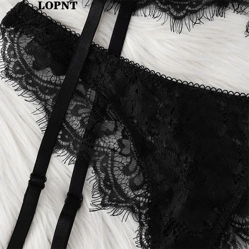 LOPNT uus naiste seksikas aluspesu rinnahoidjakomplekt, traadita rinnahoidja+ sukapael+aluspüksid 3tk Seksikas pesukomplekt Mugav pitspesu