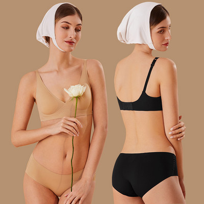 FINETOO S-XL női varrat nélküli melltartó szett Vezeték nélküli melltartók Push Up Intim puha melltartó Szexi női fehérnemű női fehérnemű szettek