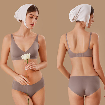 FINETOO S-XL Ženski bešavni grudnjak Bežični grudnjaci Push Up Intimates Mekani grudnjak Seksi žensko donje rublje Kompleti ženskog donjeg rublja