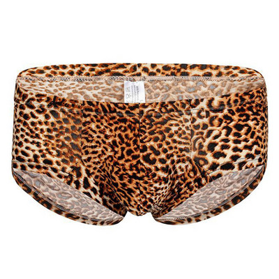 Boxer pentru bărbați Chiloți pentru bărbați Moda Sexy Leopard Print Lenjerie de corp Boxeri pentru bărbați cu talie joasă Geantă pentru U-convex Boxershort