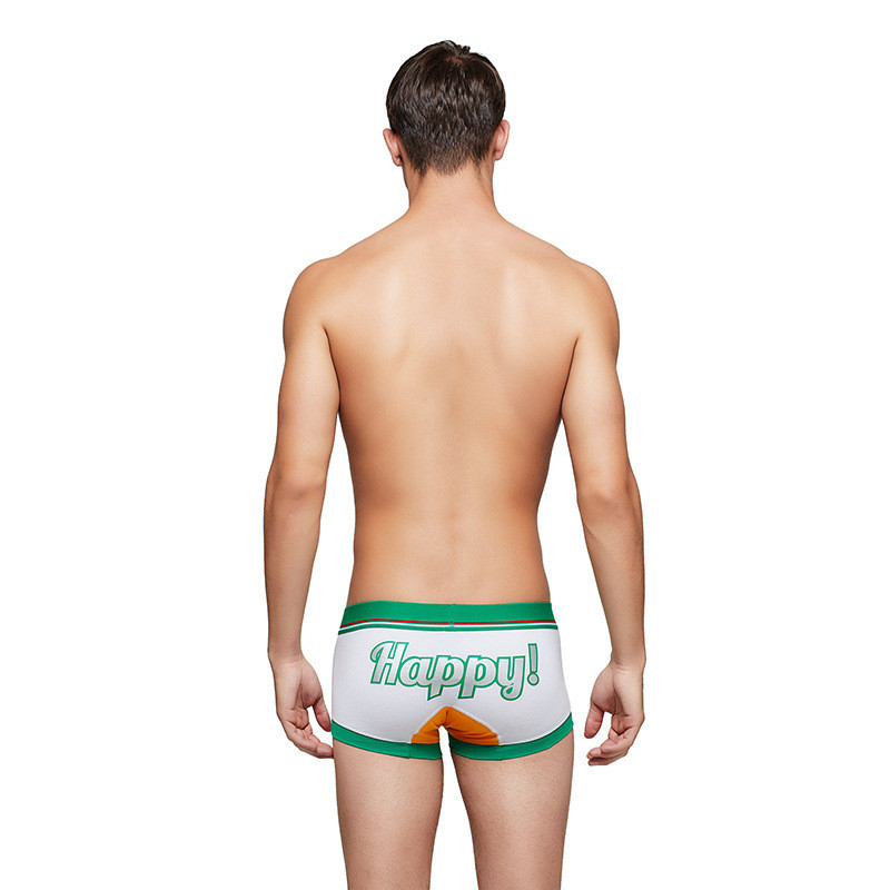 SEOBEAN Lenjerie nouă pentru bărbați Boxer de culoare solidă Boxeri confortabili din bumbac, cu talie joasă, în formă de U