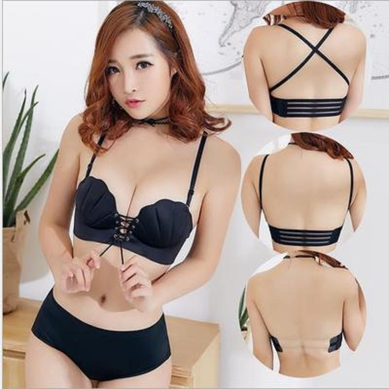 Sanderala seksi ženski nevidljivi grudnjak za vjenčanicu Donje rublje Prekriženi povez Šuplji Push Up grudnjak Shell Bešavno donje rublje