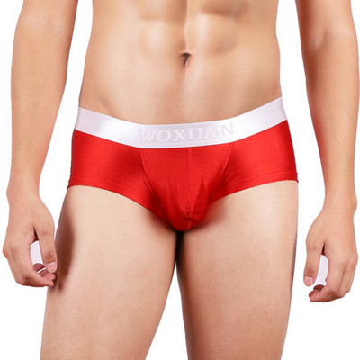 Lenjerie de corp pentru bărbați, mătăsos, respirabil, sexy, cu husă convexă, chiloți cu talie joasă, boxer pentru bărbați, chiloți bikini