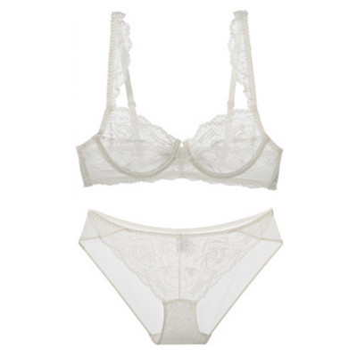 TERMEZY Lenjerie de corp pentru femei Set de lenjerie din dantelă Seturi de sutien transparent pentru petrecere Set de sutien push up sexy Set de lenjerie de corp Cupă ultra-subțire