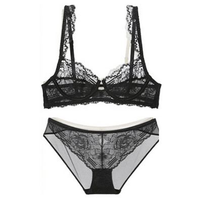 TERMEZY Lenjerie de corp pentru femei Set de lenjerie din dantelă Seturi de sutien transparent pentru petrecere Set de sutien push up sexy Set de lenjerie de corp Cupă ultra-subțire