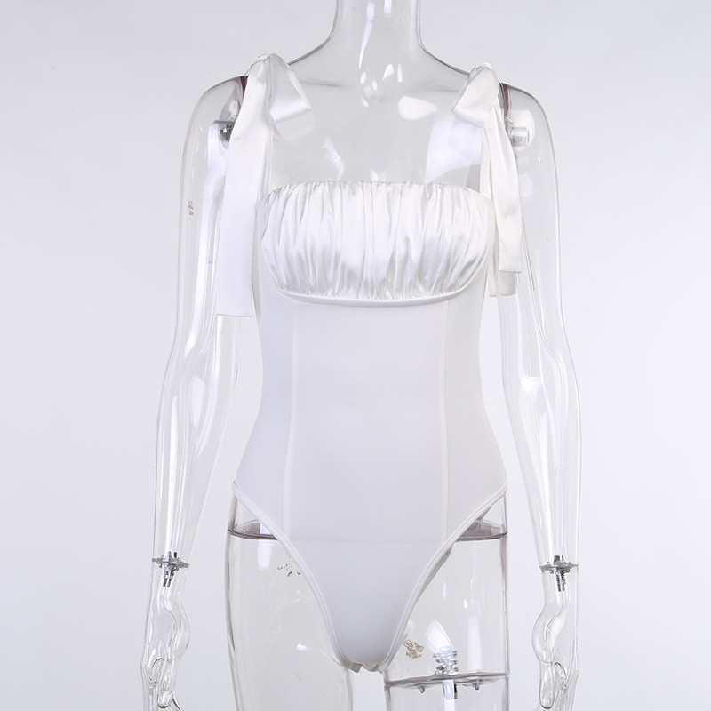 Nööritud varrukateta esiosa, ruteeritud bodi, naiste seksikas seljata lapiline Bodycon kõhn elastne seksikas suvine uus body S291