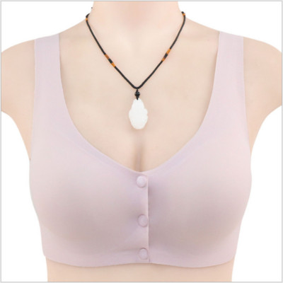 Sutien fără cusături, moale, fără fir, cu cataramă în față, lenjerie de corp, cu vestă, top pentru femei, lenjerie de vârstă medie, îmbrăcăminte de zi cu zi