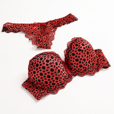 Julexy Gold Hollow Out ABC Push Up rinnahoidjakomplektidLeopard Temptation pitspüksid Naiste rinnahoidjakomplekt Seksikas aluspesu aluspükste komplekt