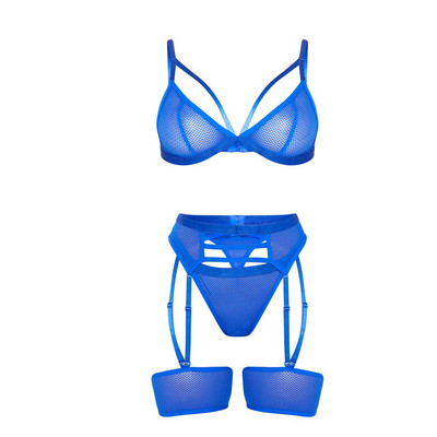 Yimunancy Set de sutien din 3 piese Set de sutien transparent pentru femei Hallow Out 2020 Set de lenjerie de corp sexy pentru femei