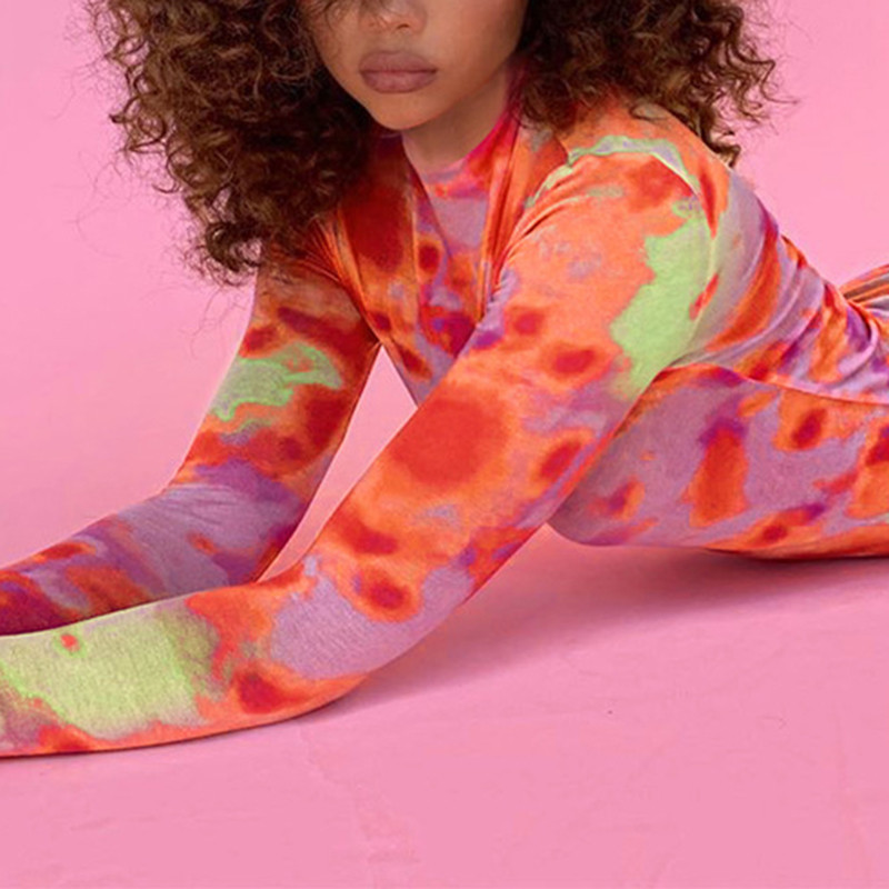 Vestiment de stradă de modă pentru femei, salopete slăbite vintage, 2020, cu mânecă lungă, cu ochiuri colorate pentru cravată, body transparente, sexy, ținută de club