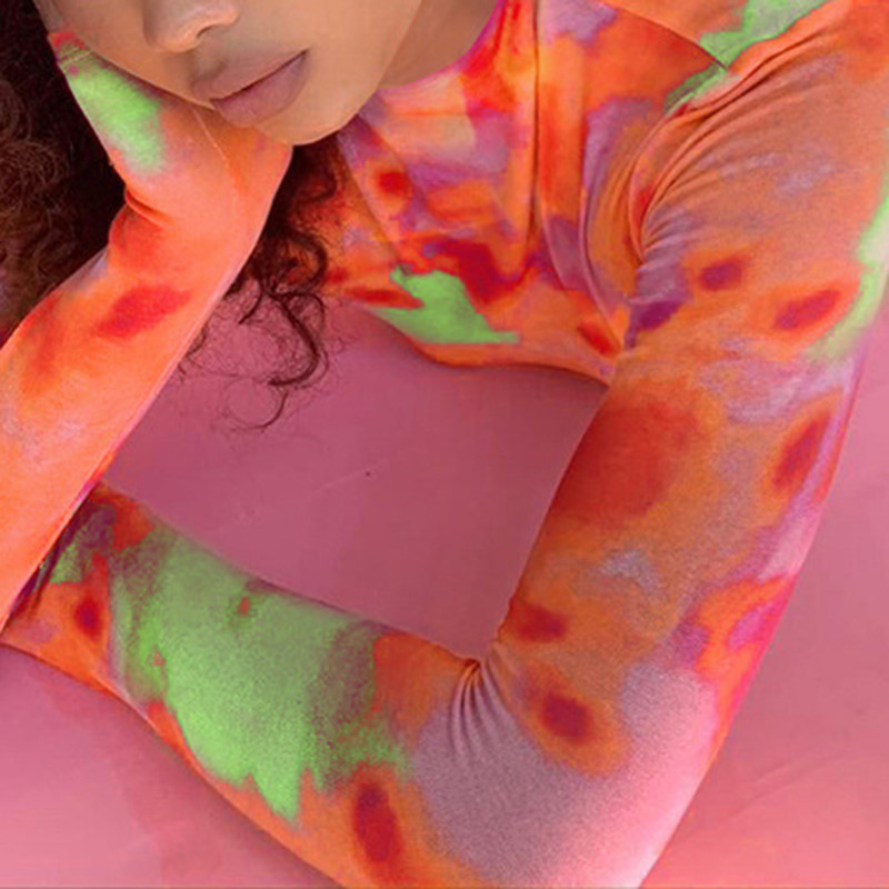 Vestiment de stradă de modă pentru femei, salopete slăbite vintage, 2020, cu mânecă lungă, cu ochiuri colorate pentru cravată, body transparente, sexy, ținută de club