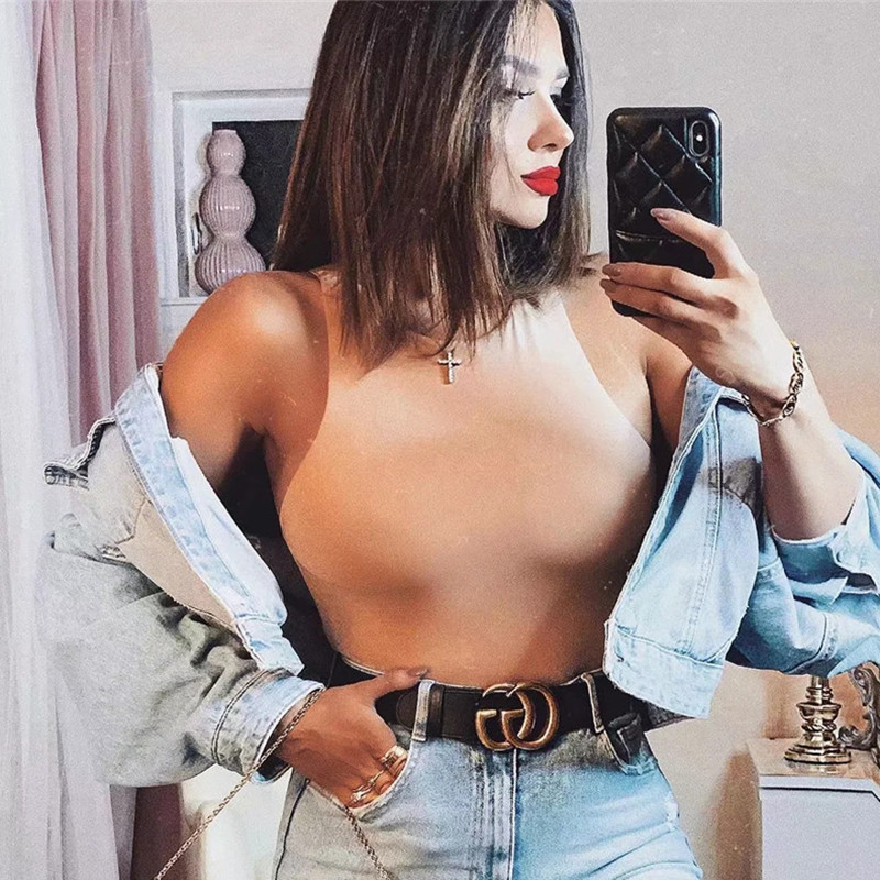 Seksi ženski bodi uz tijelo, uski elastični kaki Za 2020. Modni, elegantni ženski ležerni bodi za klubske zabave bez rukava, ženski topovi