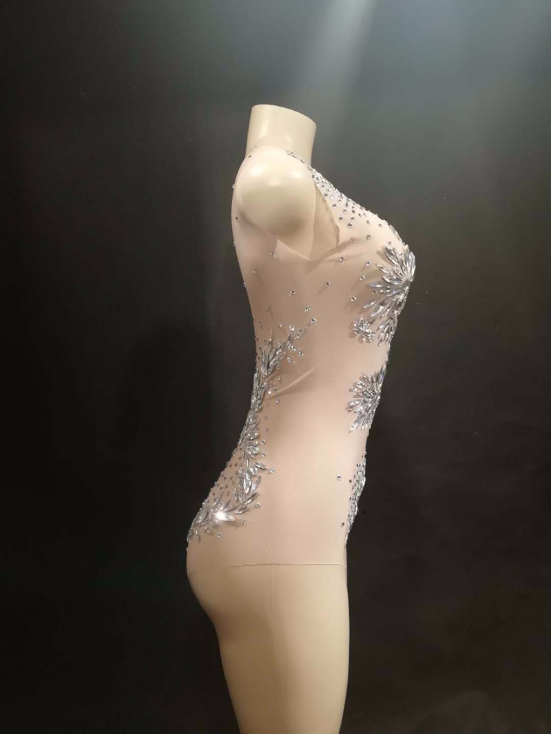 Naiste Seksikas Lavaklaasist Rhinestone Perspective Mesh Bodysuit 3D Prinditud Ööklubipidu Sünnipäev Tähistage lavarõivad Kostüümid