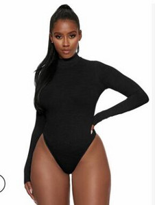 Body sexy de primăvară ușor de asortat pentru femei, cu mânecă lungă, 2019, design nou, cu guler, bodycon, pentru femei, ZO1840