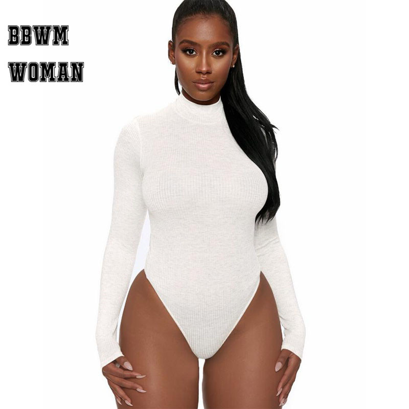 Body sexy de primăvară ușor de asortat pentru femei, cu mânecă lungă, 2019, design nou, cu guler, bodycon, pentru femei, ZO1840